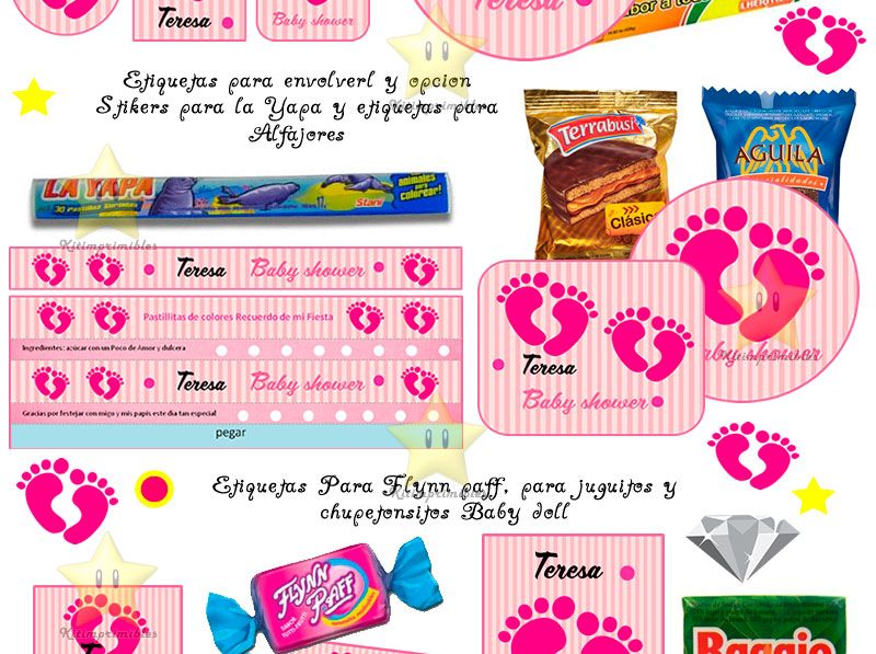 Kit Imprimible Candy Bar Golosinas Personalizadas Diamante kit